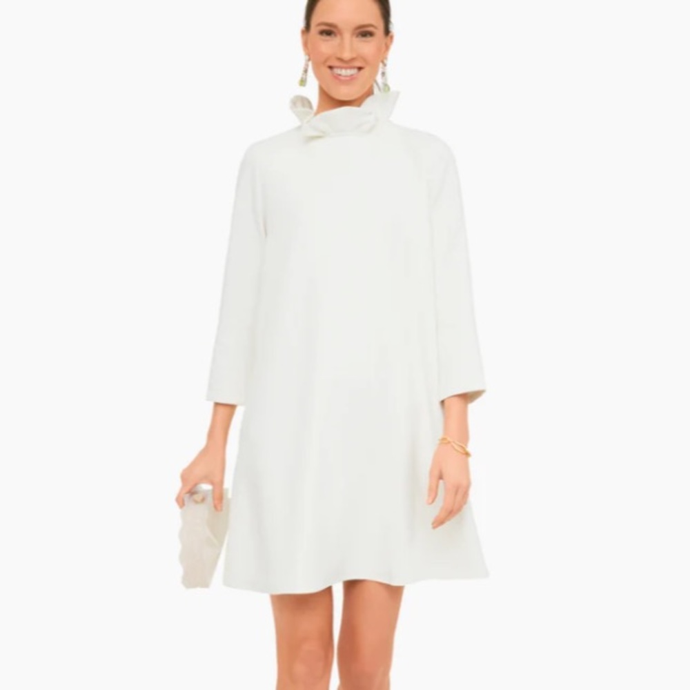 Tuckernuck White Mini Dress with High Neck